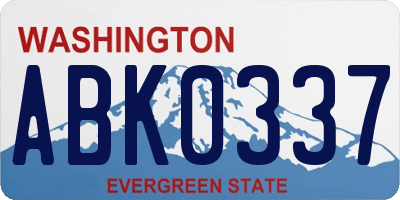 WA license plate ABK0337