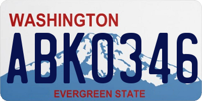 WA license plate ABK0346