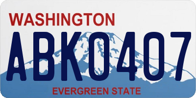WA license plate ABK0407