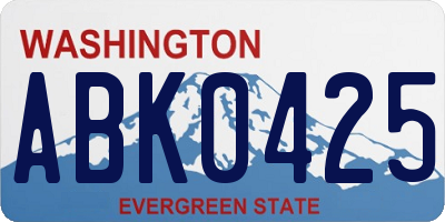 WA license plate ABK0425