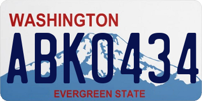 WA license plate ABK0434