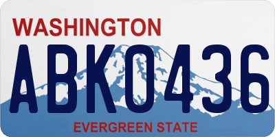 WA license plate ABK0436