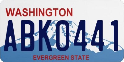 WA license plate ABK0441