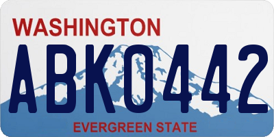 WA license plate ABK0442