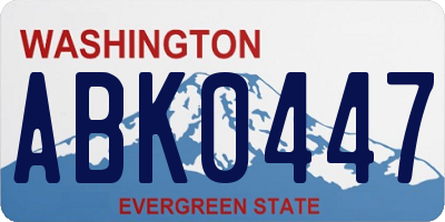 WA license plate ABK0447