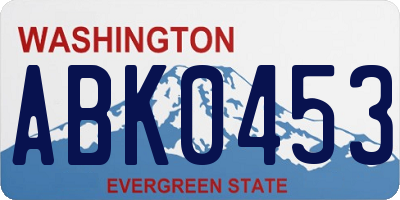 WA license plate ABK0453