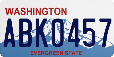 WA license plate ABK0457