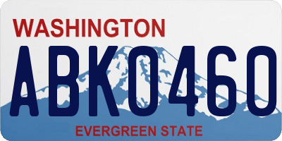 WA license plate ABK0460