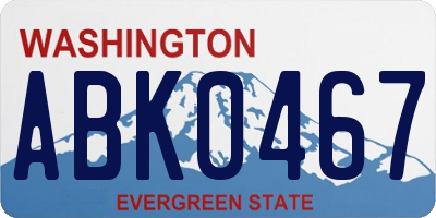 WA license plate ABK0467