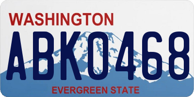WA license plate ABK0468
