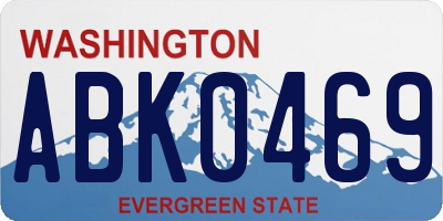 WA license plate ABK0469
