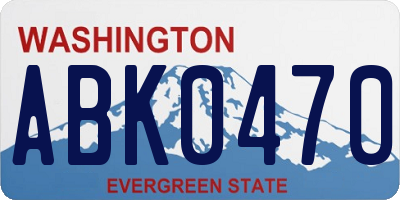 WA license plate ABK0470