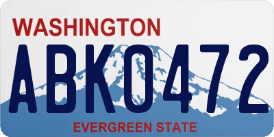 WA license plate ABK0472