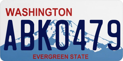 WA license plate ABK0479