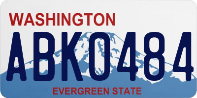 WA license plate ABK0484