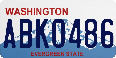 WA license plate ABK0486