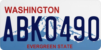 WA license plate ABK0490