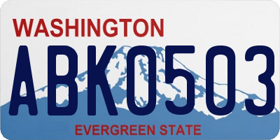 WA license plate ABK0503