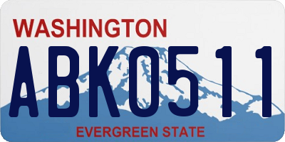 WA license plate ABK0511