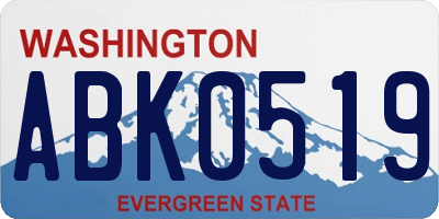 WA license plate ABK0519
