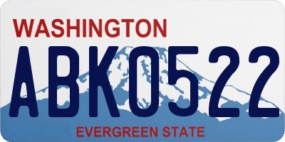 WA license plate ABK0522
