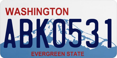 WA license plate ABK0531