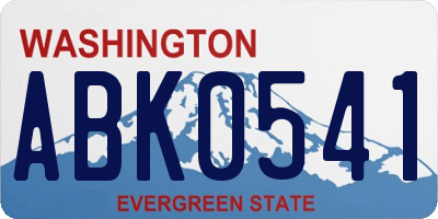 WA license plate ABK0541