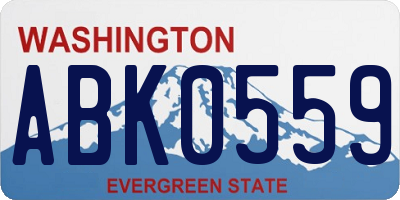 WA license plate ABK0559