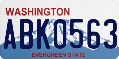 WA license plate ABK0563