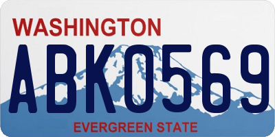 WA license plate ABK0569