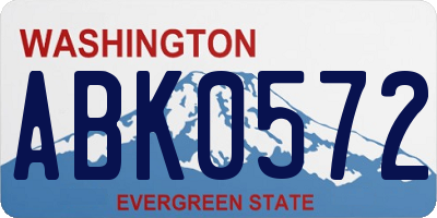 WA license plate ABK0572