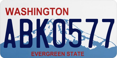 WA license plate ABK0577