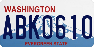 WA license plate ABK0610