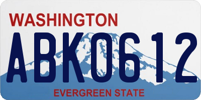 WA license plate ABK0612