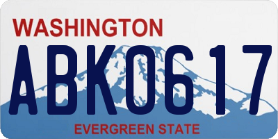 WA license plate ABK0617