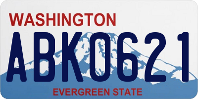WA license plate ABK0621