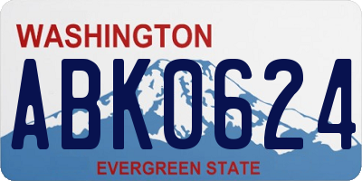 WA license plate ABK0624