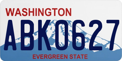 WA license plate ABK0627