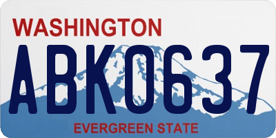 WA license plate ABK0637