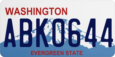 WA license plate ABK0644