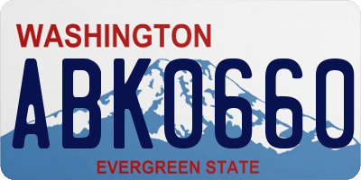 WA license plate ABK0660