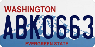 WA license plate ABK0663