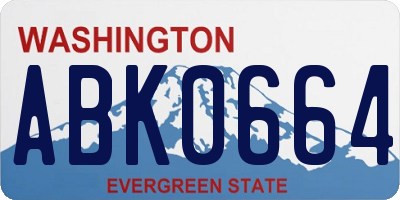 WA license plate ABK0664