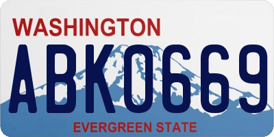 WA license plate ABK0669