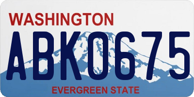 WA license plate ABK0675