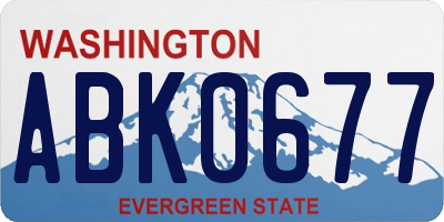 WA license plate ABK0677