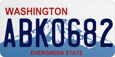 WA license plate ABK0682