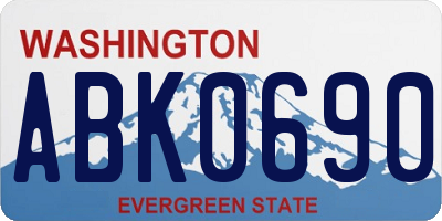 WA license plate ABK0690