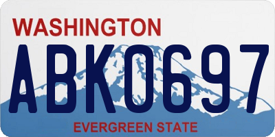 WA license plate ABK0697