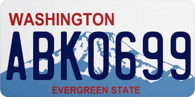 WA license plate ABK0699